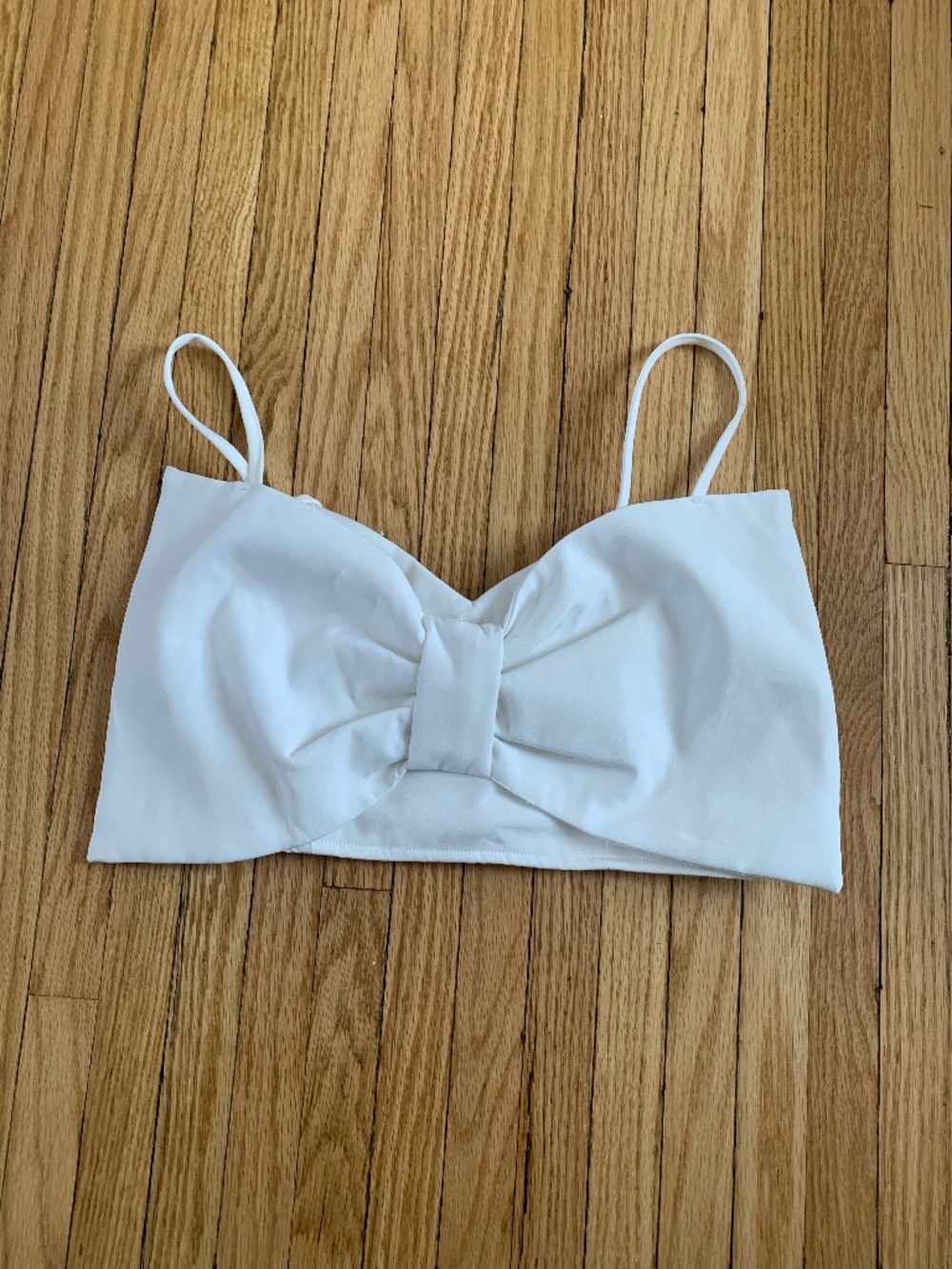 BooHoo White Bow Crop Top